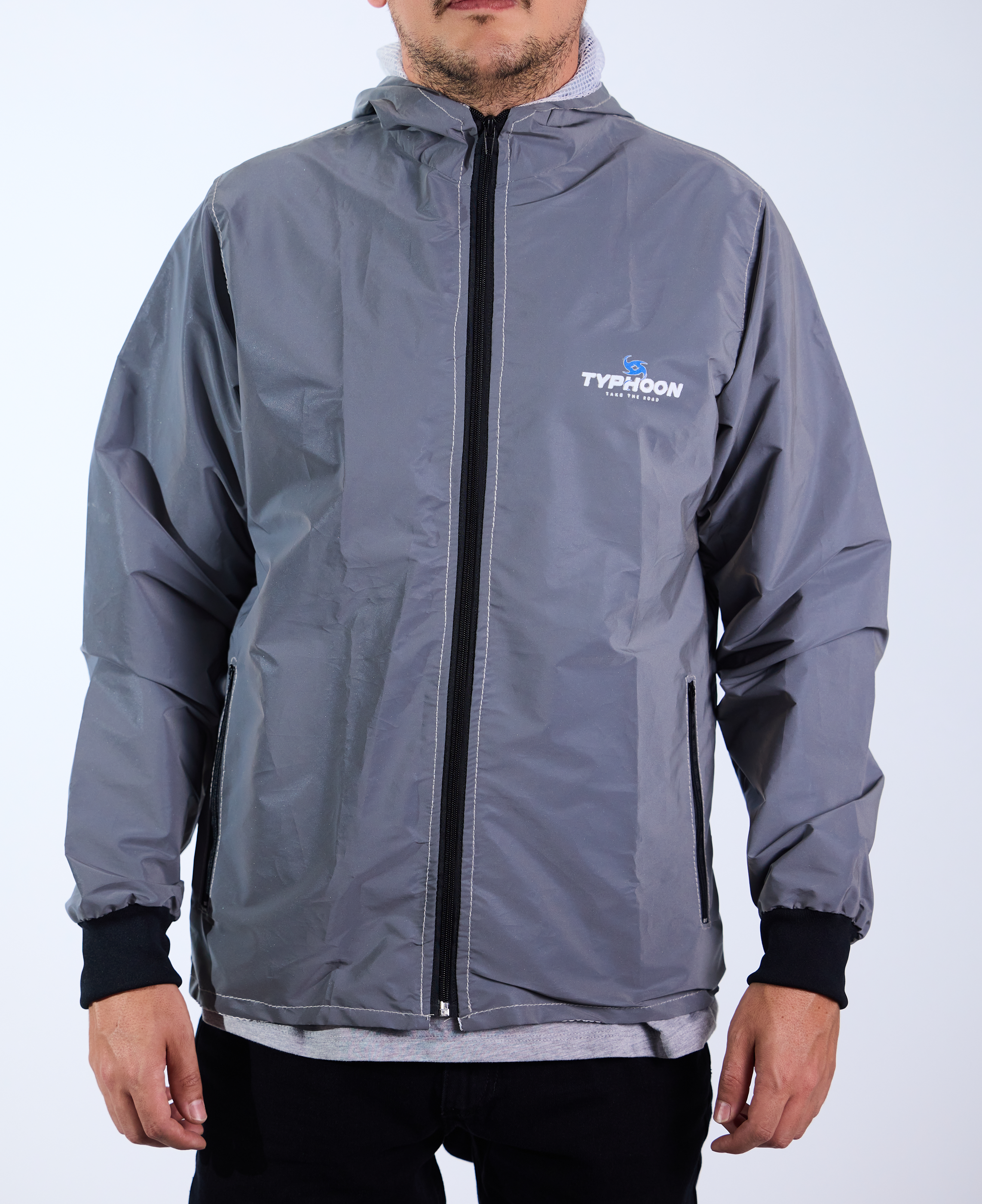 Chaqueta reflectiva con chompa para motociclista