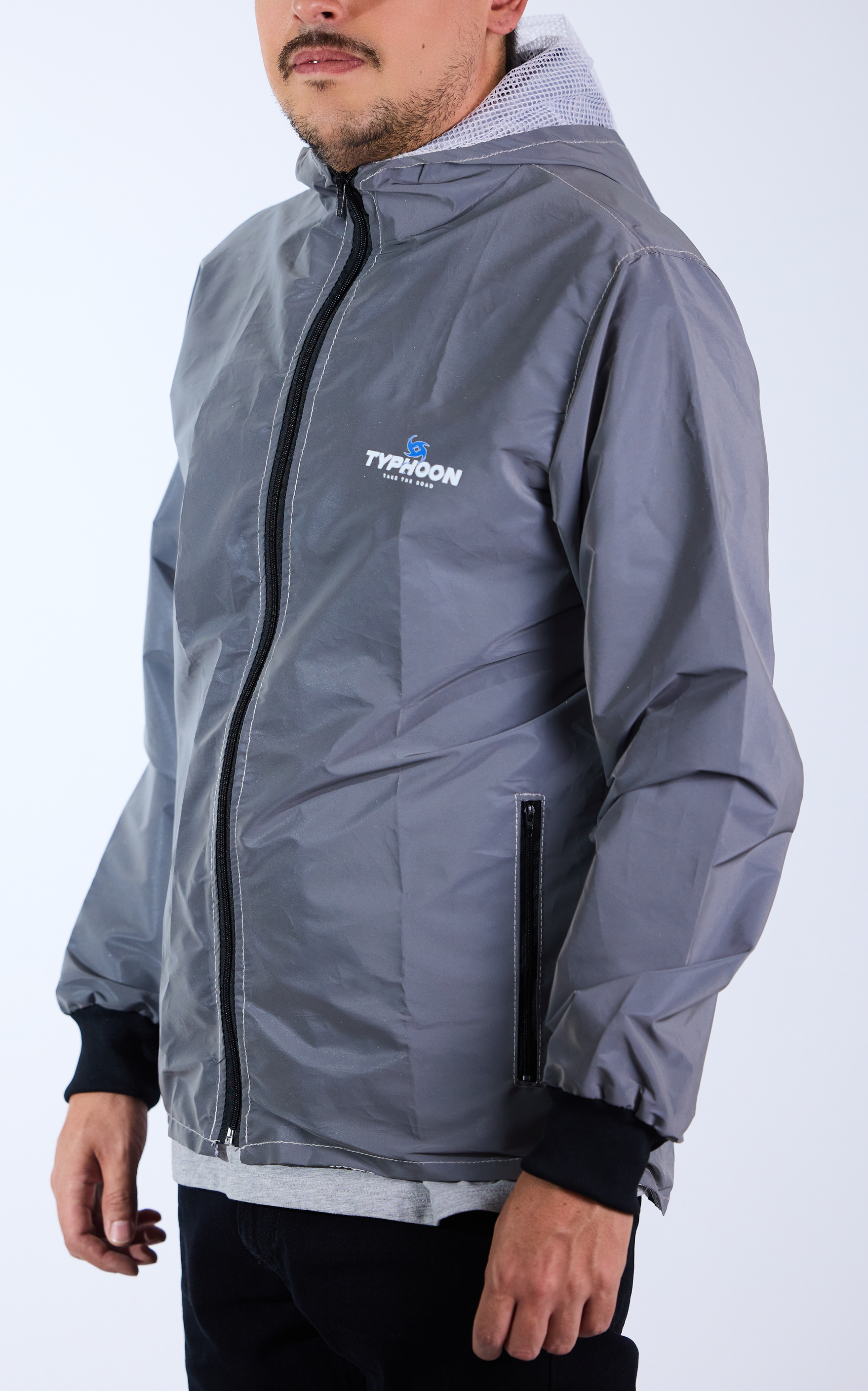 Chaqueta reflectiva con chompa para motociclista